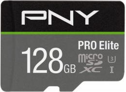 Karta PNY PRO Elite MicroSDXC 128 GB Class 10 UHS-I / U3 A1 V30 (P-SDU128V31100PRO-GE)