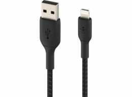 Belkin USB kabel Pletený USB kabel - Lightning 2m černý-CAA002bt2MBK