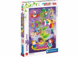 Clementoni Puzzle 104 dílků se třpytkami Fairy Tales Time. Pohádkový čas 20180