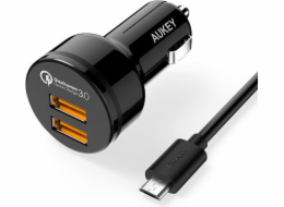 AUKEY auto nabíjecka 36W cerná 2-port USB-type A CC-T8