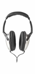 NEDIS kabelová sluchátka/ na uši/ ovládání hlasitosti/ kabel 6 m/ černo-stříbrné
