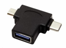 Adaptér USB3.0 female na dva konektory USB 3.1 C/male + micro USB B/male