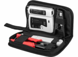 PremiumCord Sada nářadí pro síťaře - tester, kleště, ořezávač a narážeč v jedné sadě