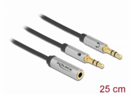 DeLOCK Headset Adapter 3,5mm 4 Pin Klinkenbuchse > 2x 3,5mm 3Pin Klinkenstecker