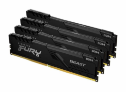 Kingston FURY Beast - DDR4 - sada - 128 GB: 4 x 32 GB - DIMM 288-pin - 3600 MHz / PC4-28800 - CL18 - 1.35 V - bez vyrovnávací paměti - bez ECC - černá