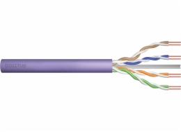 Kabel teleinformatyczny instalacyjny kat.6, U/UTP, Dca, drut, AWG 23/1, LSOH, 100m, fioletowy