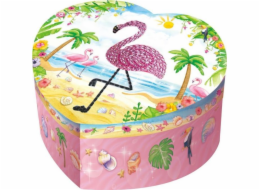 Hrací skříňka Pulio Pecoware ve tvaru srdce - Flamingo