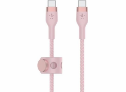 Belkin&nbsp;Belkin&nbsp;USB-C&nbsp;na&nbsp;USB-C&nbsp;2.0&nbsp;Pletený&nbsp;silikonový&nbsp;2M&nbsp;růžový&nbsp;USB&nbsp;kabel