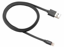 CANYON nabíjecí kabel Lightning MFI-2, plochý, Apple certifikát, délka 1m, tmavě šedá