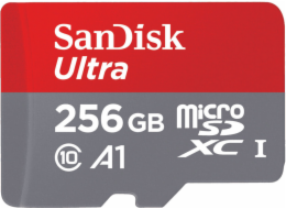 SanDisk MicroSDXC karta 256GB Ultra (150 MB/s, A1 Class 10 UHS-I) + adaptér