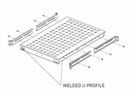 Legrand EvoLine 4-bodová police pro vysoké zatížení 1U 530mm, nosnost 100kg, pro rozváděče hloubky 800 mm