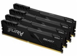 Kingston FURY Beast - DDR4 - sada - 64 GB: 4 x 16 GB - DIMM 288-pin - 1800 MHz / PC4-28800 - CL18 - 1.35 V - bez vyrovnávací paměti - bez ECC - černá