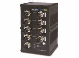 Planet ISW-800T-M12 vodotěsný průmyslový switch, 8x 10/100Mbps M12, ESD, DIN, IP67, -40~75°C, 12-48VDC
