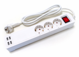 XTENDLAN ZAS01 Tuya chytrý prodlužovací přívod IP20 3x zásuvka 4x USB