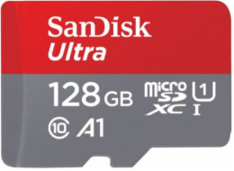 SanDisk MicroSDXC karta 128GB Ultra (140 MB/s, A1 Class 10 UHS-I) + adaptér