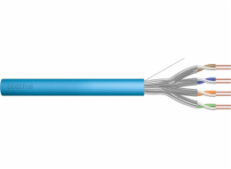 Instalační kabel ICT kategorie 6A, U / FTP, Dca, pevný, AWG 23/1, LSOH, 100m, smršťovací fólie Modrá