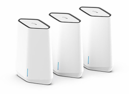 NETGEAR Orbi Pro SXK50B3 - Systém WiFi - (router, 2 extendery) - až 5 651 čtverečních stop - mesh 1GbE - Wi-Fi 6 - Tri-Band