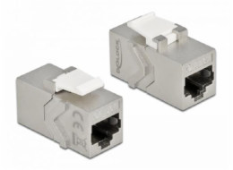 Delock - Modulární vložka (spojka) - CAT 6a - STP - RJ-45 - bílá, stříbrná