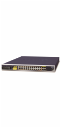 Planet IGS-6325-24P4S průmyslový L3 switch, 24x1Gb, 4x1Gb SFP, PoE 802.3at 440W, 48-56VDC, -40~75°C, IP30, fanless