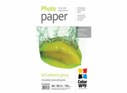COLORWAY fotopapír/ glossy self-adhesive 135g/m2, A4/ 50 kusů
