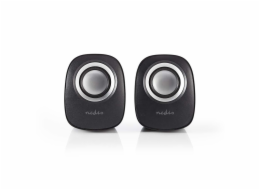 Nedis CSPR10020BK - PC reproduktor | 2 | 12 W | Jack 3,5 mm | Černá / Stříbrná