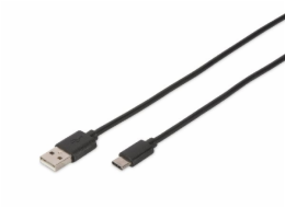 Digitus USB Type-C connection cable, type C to A M/M, 1.8m, High-Speed, bl