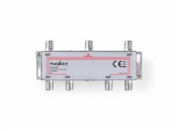 Nedis SSPL600ME - CATV F-Rozbočovač | Max. zisk 10 dB | 5–1 000 MHz | 6 Výstupů
