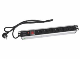 19" napájecí panel OC 5x230V+2xIEC 2m PPO SW Black