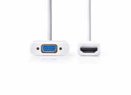Nedis CCGB34900WT02 - HDMI™ – VGA Kabel | Konektor HDMI™ - VGA Zásuvka + 3,5mm výstup | 0,2 m | Bílá barva