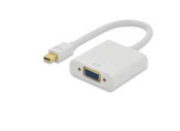 Ednet kabelový adaptér DisplayPort, mini DP samec na HD15 samice (VGA), 0,15 m, Full HD, CE, zlatý, bílý
