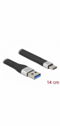 Delock USB 3.2 Gen 2, FPC plochý stuhový kabel, USB Typ-A na USB Type-C™, 14 cm, PD 3 A