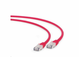 Gembird patch kabel S/FTP Cat. 6A LSZH, 0.5 m, červený