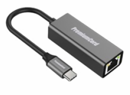 PremiumCord převodník USB-C na Gigabit konektor RJ45