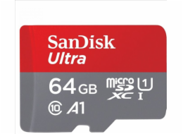 SanDisk MicroSDXC karta 64GB Ultra (140 MB/s, A1 Class 10 UHS-I) + adaptér