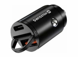 Swissten CL adaptér Power Delivery USB-C + Super Charge 3.0 30W nano černý
