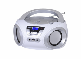 Přehrávač Trevi, CMP 544 WH, přenosný, CD-MP3, CD-RW, FM s RDS, bluetooth, LCD displej, 230 V/4xC, barva bílá