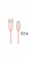 Swissten Datový Kabel Textile Usb / Micro Usb 0,2 M Růžovo/Zlatý
