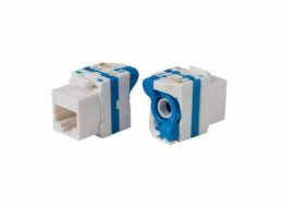 XtendLan Keystone jack RJ45, CAT6, UTP uzavíratelný se zámkem, instalace bez nástrojů, bílý s barevným pruhem
