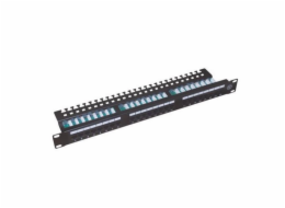 XtendLan Patch panel 19", 24 portů, C5E, vyvazovací úchytky, 2xAu