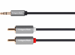 Kruger&Matz KM1214 Kabel jack 3.5 wtyk-2RCA 1.8m