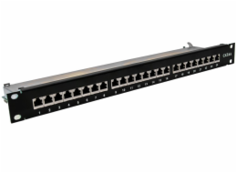 XtendLan Patch panel 19", 24 portů CAT6A stíněný - černý