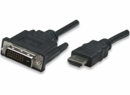 Manhattan kabel HDMI na DVI-D, Dual Link, 1m, černá