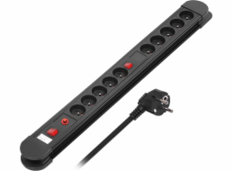 Maclean Energy prodlužovací kabel 10 zásuvek 1,5 m černý (mce10)