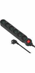 Maclean MCE225 napájecí prodlužovačka 1,5 m 6 AC zásuvky / AC zásuvek Vnitřní Černá
