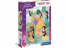 Puzzle Clementoni 104 dílků Disney Princess Super Color