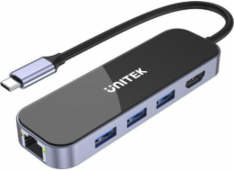 UNITEK HUB USB-C 3.1 RJ-45 3XUSB-A HDMI 4K PD100W