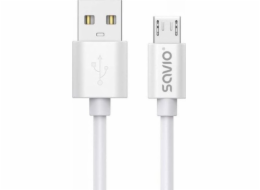 SAVIO CL-167 USB-A - micro USB kabel, 2A, 3m, bílý