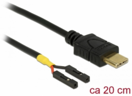 Delock Kabel USB Type-C™ samec > 2 x pin konektor samice oddělení napájení 20 cm