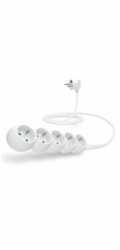 CONNECT IT prodlužovací kabel 230 V, 5 zásuvek, 2 m, bez vypínače (bílý)