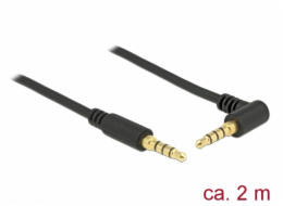 Delock Kabel Stereo Jack 3,5 mm 4 pin samec > samec pravoúhlý 2 m černá